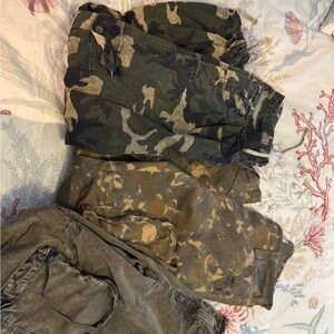 Free People Olive Cargo Shorts